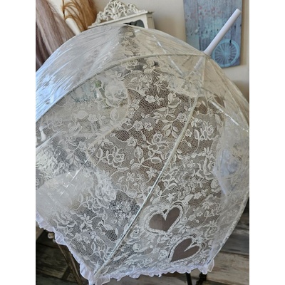 Lace deštník dámský s krajkovým vzorem průhledný