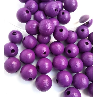 Detoa dřevěné korálky fialové 10 mm 10 ks