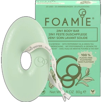 Foamie Твърд душ сапун с връв 80гр - Мента и зелен чай (3262)
