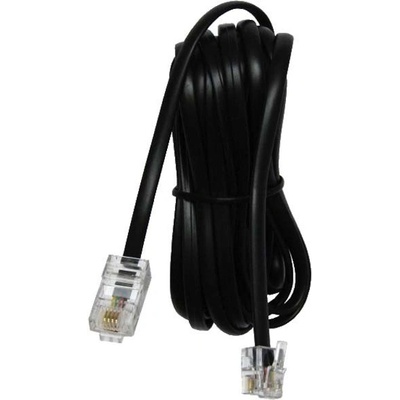 Telefonní kabel 4 žíly, RJ11 samec - RJ45 samec, 3 m, plochý, černý, pro ADSL modem, economy – Zboží Živě