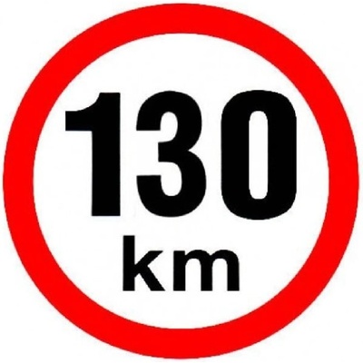 Reflexná samolepka rýchlosť 130 km, priemer 150 mm