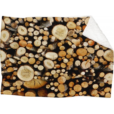 Impar fleece deka Dřevo Podšití beránkem ANO 200x140
