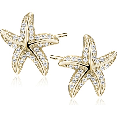 Olivie Stříbrné náušnice HVĚZDICE GOLD 9862