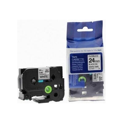 Alternatívna páska Brother TZ-FX251/TZe-FX251 24 mm x 8 m flexi, čierna tlač/biela podklad