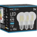 Mexen Vintis 3x LED нажежаема жичка E27, A60, 4W, Студена - 6500K, 470 lm, прозрачно (L150-E27-0465-00x03)