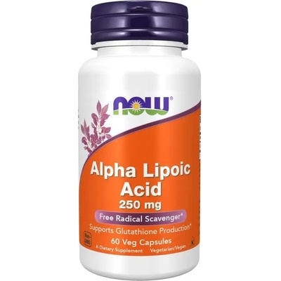NOW Alpha Lipoic Acid, 250 mg, 60 растителни капсули, Now