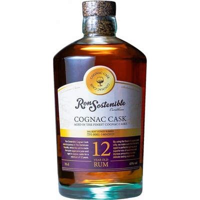 Ron Sostenible 12y Cognac Cask 43% 0,7 l (holá láhev)