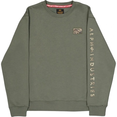 Alpha Industries Camo Sleeve Crewneck dark olive