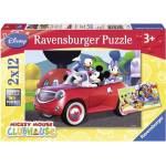Ravensburger - Puzzle 2x12 Mickey Mouse: Mickey, Minnie & Friends - 1 - 39 piese