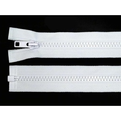 Zdrhovadlo zip kostěný 30 cm dělitelný bílá