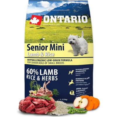 Ontario Senior Mini Lamb & Rice 2,25 kg