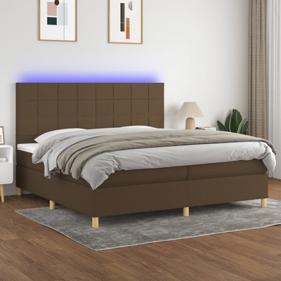 vidaXL 11461.3135464 Boxspring postel s matrací a LED tmavě hnědá textil