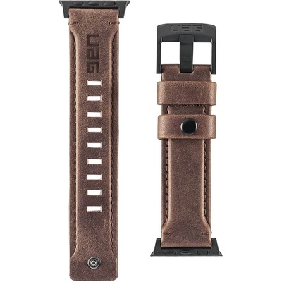 UAG Кожена (естествена кожа) каишка за Apple Watch 38мм, 40мм, 41мм, 42мм (2024) - Urban Armor Gear Leather Strap (кафяв) (19149B114080)