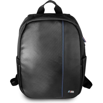 BMW Carbon Navy Stripe Backpack - дизайнерска раница за преносими компютри до 15.6 инча (черна)