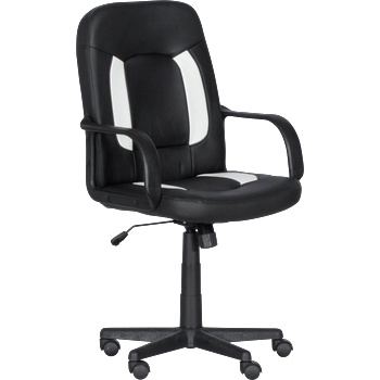 Bittel Геймърски стол Carmen 6516, До 100 кг, Еко кожа, Регулиране на люлеенето, Колелца от полипропилен, Черен/бял