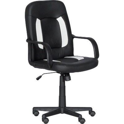 Bittel Геймърски стол Carmen 6516, До 100 кг, Еко кожа, Регулиране на люлеенето, Колелца от полипропилен, Черен/бял