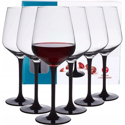 Altom Design Rubín Skleničky na červené víno Black 6 x 370 ml