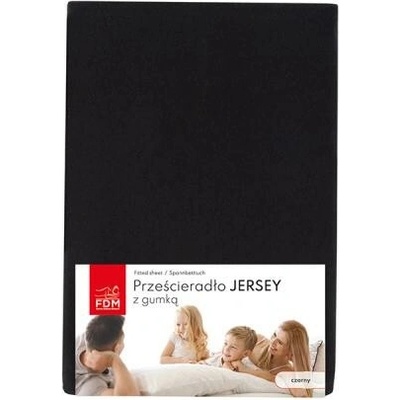 DobreSny Prostěradlo jersey s gumou černé 100% bavlna 200x200