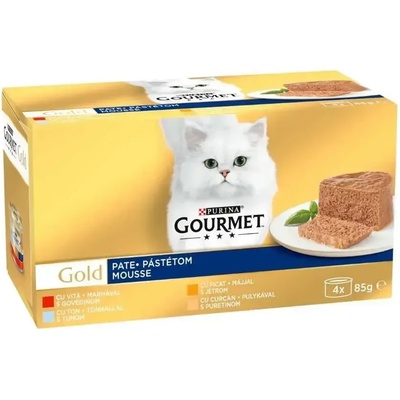 Purina Gourmet Gold мокра храна за котки мултипак пастети различни вкусове 4бр х 85gr