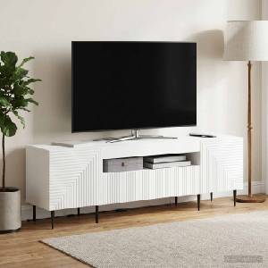 vidaXL LED телевизионен кабинет HAARLEM 153 x 35 x 43 см Бяло (896905)
