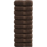 vidaXL Premium Guest Towels 10pcs Brown 30x50cm 600gsm 100% Cotton - Untranslated (137232)