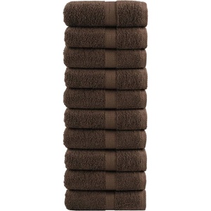 vidaXL Premium Guest Towels 10pcs Brown 30x50cm 600gsm 100% Cotton - Untranslated (137232)
