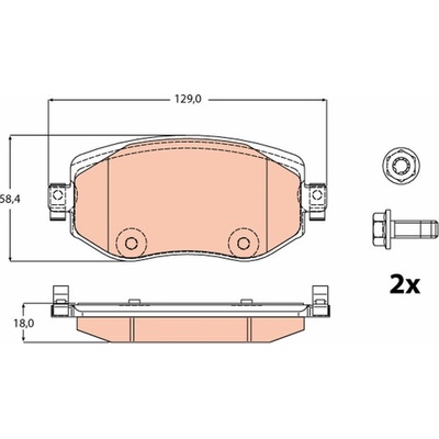 Sada brzdových platničiek, vždy 4 kusy v sade TRW GDB2175
