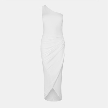 Image 1 of AX Paris Рокля AX Paris One Shoulder Wrap Draped Midi Dress - Cream