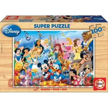 Image 1 of Educa Дървен пъзел EDUCA 12002 - 100 части - The wonderful world of Disney (EDU12002)