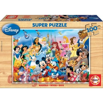 Educa Дървен пъзел EDUCA 12002 - 100 части - The wonderful world of Disney (EDU12002)
