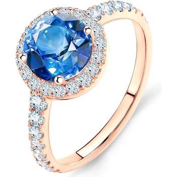 Image 1 of SAVICKI Годежен пръстен This is Love: розово злато, син сапфир