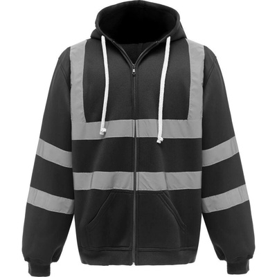 Yoko reflexní mikina na zip HVK07 black