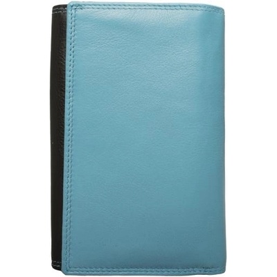 Delis Дамски портфейл, Rhea PT1398, естествена кожа, черен/тюркоазен (PT1398)