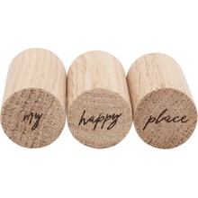 Eulenschnitt Dřevěné háčky Oak Wood My Happy Place - set 3 ks, přírodní barva, dřevo