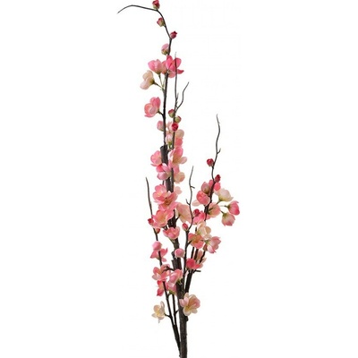 Dekorácia umelá ružovo kvitnúca vetvička Cherry Blossom - 7*7*115 cm - Clayre & Eef
