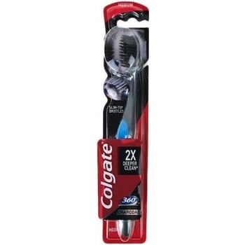 Colgate Zubná kefka 2X Deeper 360° Charcoal Medium