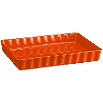 Emile Henry 34 х 24 см оранжева керамична дълбока форма за тарт emile henry