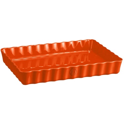 Emile Henry 34 х 24 см оранжева керамична дълбока форма за тарт emile henry