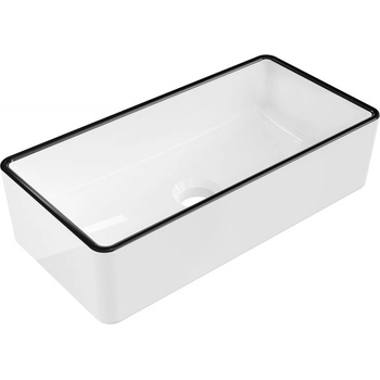 Mexen Nadia мивка за плот 46 х 23 см, бяла/черна граница - 21614607 (21614607)