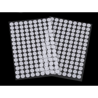 Suchý zip samolepící kolečka plyš+háčky 1 cm - 126 ks