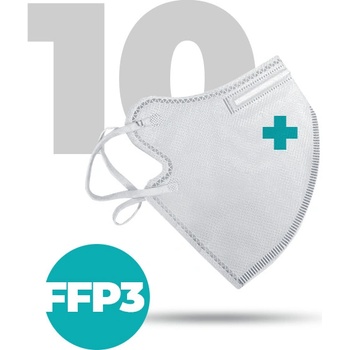 Nanolab bezpečný nanorespirátor FFP3 bílý medi logo křížek 10 ks