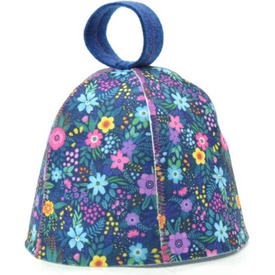 Velforia Čepice Zvonek tmavě modrá s kytičkami – Zboží Mobilmania