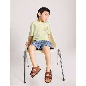 Marks & Spencer 2-дялен комплект тениска и шорти от чистo памук (2-8 години) Marks & Spencer жълт Marks & Spencer | Zhalt | Момчешки | 2-3 години