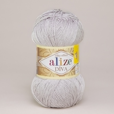 Alize Pletací / háčkovací příze DIVA 168 šedá, jednobarevná, 100g/350m