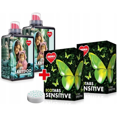 ECOTABS SENSITIVE 2× gel BABYDOO Sensitive Plus + 2× tablety 108 PRANÍ