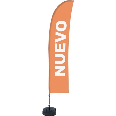 Jansen Display Beach Flag Budget Wind Complete Set New Orange Spanish, 1010 x 4305 mm