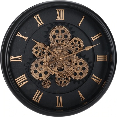 Home Styling Collection Nástenné hodiny s viditeľným mechanizmom, priemer 40 cm, čierne