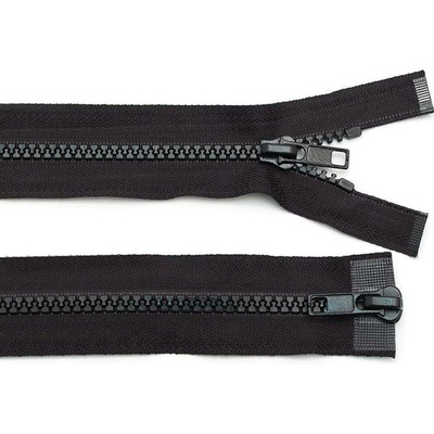 Zip kostěný 5 mm dělitelný 2 jezdce / dvoucestný 75 cm bundový - 101 bílá