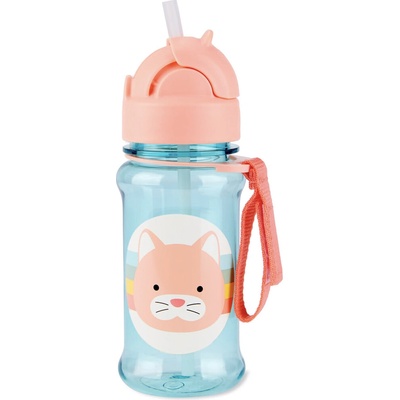 Skip H Zoo tritan Fľaša so slamkou 355 ml Mačička