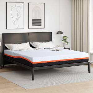vidaXL Матрак Бяло и сиво 200 x 200 cm Жакардова материя (4106309)